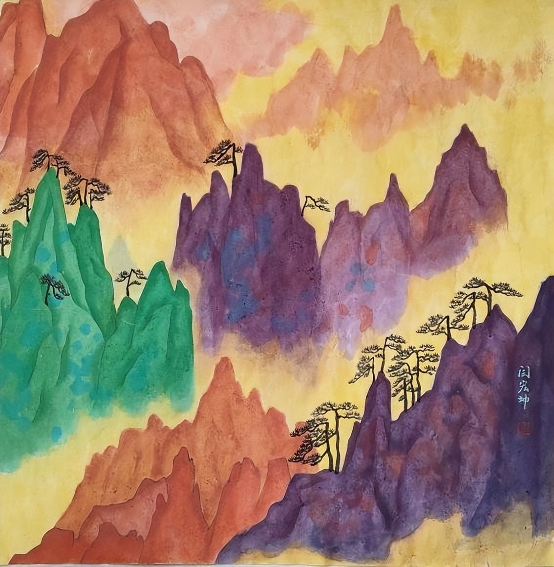 闫宏坤绘画作品风格